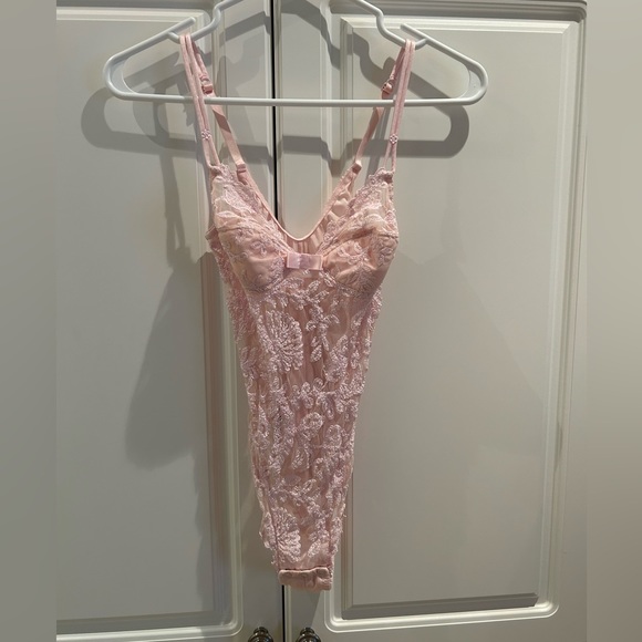 La Perla Vintage Pink Lace One Piece Lingerie Size 32 Small - Picture 1 of 8